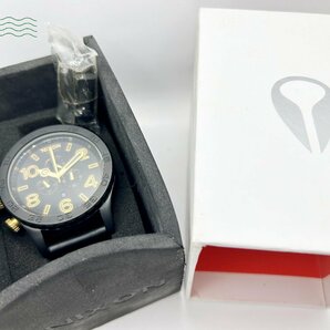 2402415223 ◇ NIXON ニクソン THE 51-30 クロノグラフ 黒文字盤 ブラック ゴールド デイト 箱付き メンズ QUARTZ QZ 腕時計 中古の画像10