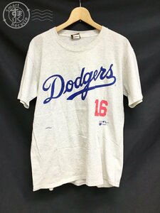 2402281015　＊ 野茂英雄 90's USA製 NUTMEG ナツメグ #16 Tシャツ M 白 ホワイト Dodgers ドジャース 野球 MLB ヴィンテージ 中古