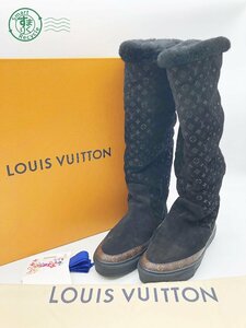 2402421911　 ▽ ルイヴィトン LOUIS VUITTON CL0168 サイズ 34 1/2 モノグラム スエード ブーツ ロング 靴 ロゴ ブランド 中古品