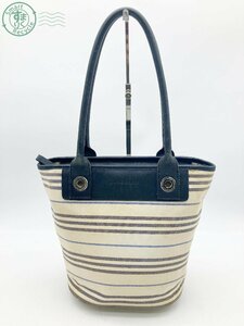 2402313593　♭ BURBERRY バーバリー ハンドバッグ キャンバス レザー 鞄 カバン トート ショルダー 肩掛け 手提げ レディース 中古