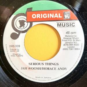 JAH WOOSH + HORACE ANDY / SERIOUS THING [ ORIGINAL MUSIC ] 7inch killer roots DJ !!! 