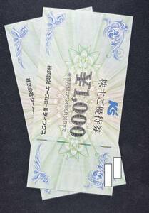 ケーズデンキ 株主ご優待券2,000円分(1000円券2枚)