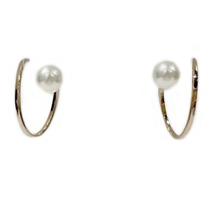  used AB/ use impression small TASAKItasakiK18PG earrings a fine balance pearl Akoya pearl SAKURA Gold approximately 8.0mm lady's 20453165