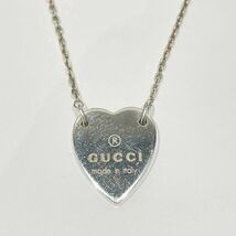 中古B/標準 GUCCI グッチ トレードマーク ハート プレート ロゴ シルバー925 レディース ネックレス 20447577_画像2