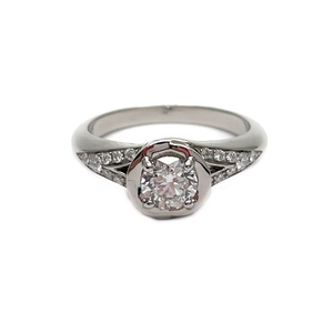  used AB/ use impression small BVLGARY in control damo-re0.40ct D/VS2/VG Pt950 diamond lady's ring * ring 7 number 20433387