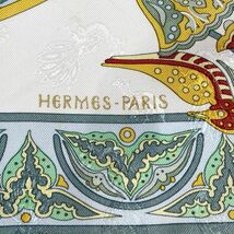 3月17日まで限定特価 HERMES(エルメス) カレ90 CIELS BYZANTINS ビザンチンの空 鳥柄 スカーフ シルク レディース中古B20230831_画像3