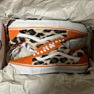 送料無料 新品 未試着 Supreme VANS LEOPARD OLD SKOOL Orange US8.5 26.5cm シュプリーム バンズ レオパード オールド スクール