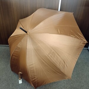 NR819 傘 長傘 雨傘 HIROKO KOSHINO ヒロココシノ 茶色 ブラウン 未使用品 全長約90cm 親骨約60cm 