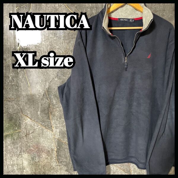NAUTICA ノーティカ 刺繍ロゴ ハーフジップ フリース
