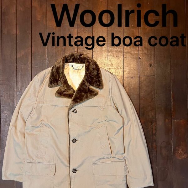 激レア！！【Woolrich ウールリッチ 】ビンテージ　ボアコート　90s 革タグ　レザータグ