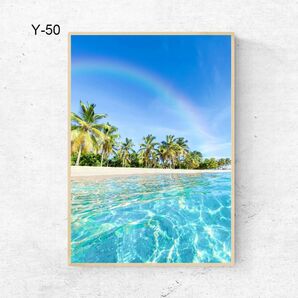 砂浜！海！綺麗！A4サイズ◆送料無料◆可愛いインテリアポスター