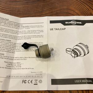 実物　SUREFIRE UE TAILCAP シュアファイアUE07-色タン　リモートテールスイッチ　テールキャップ