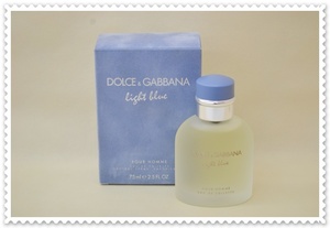 【2402008】DOLCE&GABBANA ドルチェ＆ガッバーナ ライトブルー プールオム オードトワレ 香水 75ml ほぼ満量