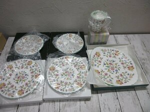 1円　未使用保管品　MINTON ミントン HADDONHALL ハドンホール　マグカップ　16ｃｍ20ｃｍ　２枚　BB　プレート　皿　６ｐ 【星見】