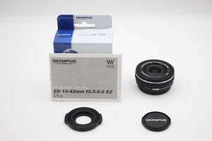 極美品◆OLYMPUS オリンパス M.ZUIKO DIGITAL 14-42mm F3.5-5.6 EZ ED◆自動開閉式レンズキャップ付♪0227