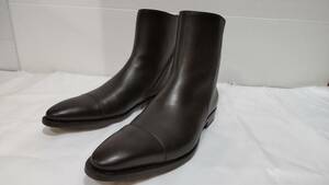 SILVANOSASSETTI new goods unused Italy made men's side Zip boots SMERALDO dense brown color size 5.5D,24.0cm Goodyear Flex made law 