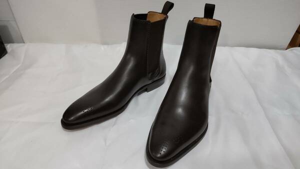 【SILVANO SASSETTI】正規品・新品　イタリア製　サイドゴア　濃茶　UK5.5/24.0cm(EE)　GOODYEAR FLEX製法