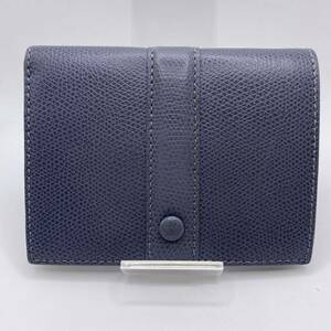 □8516 GIORGIO ARMANI ジョルジオ・アルマーニ ミニ財布 ミニウォレット カード入れ 小銭入れ お札入れあり ウィメンズ グレー レザー