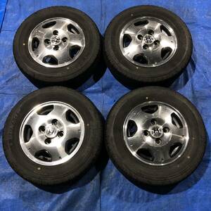 [24T00103A] 145/80R12 80/78N LT ダンロップ VAN01 2021年製 夏タイヤ バモス 純正 アルミホイール 12×3.5J+40 12インチ 4本セット