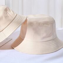 バケットハット UVカット 紫外線対策 遮光 折りたたみ 帽子 アイボリー_画像1