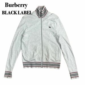 BURBERRY BLACK LABEL バーバリーブラックレーベル トラックジャケット ジップアップ グレー 2 M 三陽商会 1スタ(一円スタート)