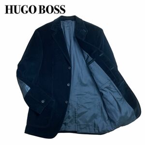 HUGO BOSS ヒューゴボス テーラードジャケット コーデュロイ 黒ブラック 40 L 紳士ビジネス 1スタ(1円スタート)