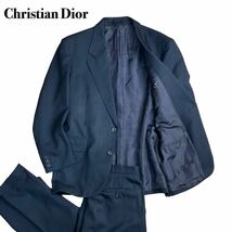 Christian Dior クリスチャンディオール セットアップ スーツ ネイビーブルー ストライプL相当 ビジネス紳士 1スタ(1円スタート)_画像1