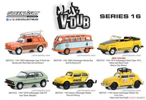 グリーンライト 1/64 フォルクスワーゲン　Club Vee-Dub Series 16　未開封　バス　ビートル　VW ミニカー　6台セット　ホットウィール