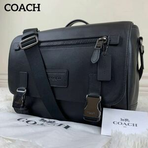 【新品未使用×現行】COACH コーチ C2713 トラック メッセンジャー レザー クロスボディ ショルダーバッグ 斜め掛けかばん ブラック　黒