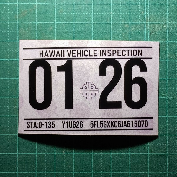 ハワイ ビークルインスペクション 2026 レジストレーション ステッカー シール レプリカ 車検 USDM HDM 0126 1月