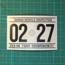 ハワイ ビークルインスペクション 2027 レジストレーション ステッカー シール レプリカ 車検 USDM HDM 0227 2月_画像1