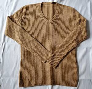  MiuMiu MIUMIU Camel 100% rib knitted XL company store buy goods cleaning settled 