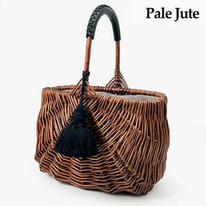 美品 ペールジュート かごバッグ ウィークエンドバスケット スモール タッセル Pale Jute weekend basket small ハンドバッグ ワンハンドル