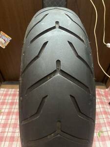 中古MCタイヤ 2021年製造 DUNLOP D407T HARLEY-DAVIDSON 180/55B18 パンク修理痕あり ダンロップ ハーレー 180 55 18 4421 K4611