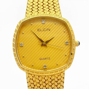 稼働品 ELGIN エルジン QUARTZ FK-266 メンズ 腕時計 ゴールド alp古0207