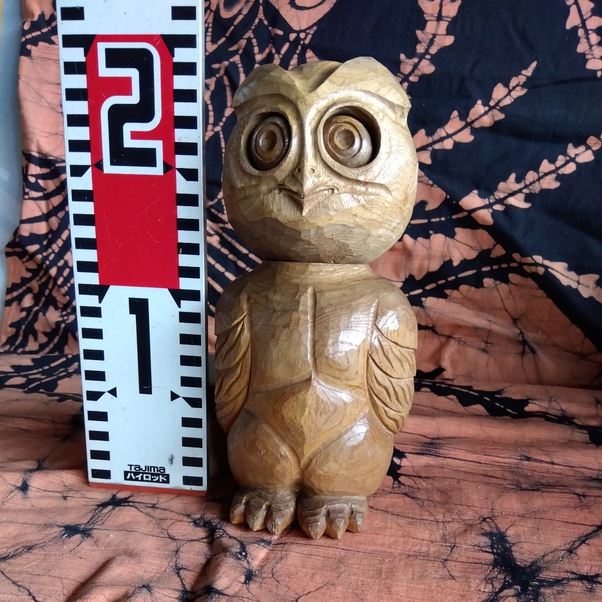Karakuri wood carving owl Diameter around 10cm Height 20cm Weight 600g If you can understand from the image 60 sizes delivered by Otegaru, handmade works, interior, miscellaneous goods, ornament, object
