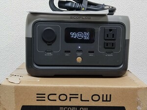 ポータブル電源 リン酸鉄リチウムイオン モバイルバッテリー ECOFLOW RIVER 2 定格300W 256Wh 3.5kg アプリ対応 中古美品送料無料