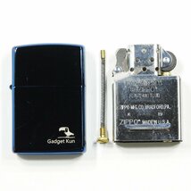 ZIPPOライター J19 gadget kun MADE IN USA メタリックブルー kt1132 #15395 送料360円 オイルライター 喫煙 趣味_画像1