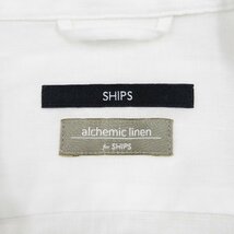 美品 SHIPS シップス バンドカラー リネンシャツ Size L #15804 送料360円 カジュアル きれいめ ノーカラー_画像3