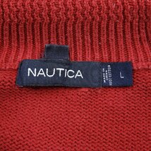 NAUTICA ノーティカ フルジップ ニット レッド size L #15839 セーター アメカジ コットン_画像3