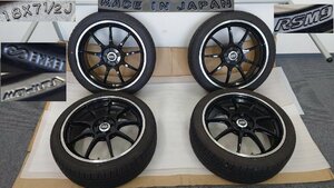 ENKEI エンケイ　レーシング RSM9　18インチアルミホイール4本セット！　18×7.5J　5H100　オフセット48　ハブ径75㎜　おまけ付　801440