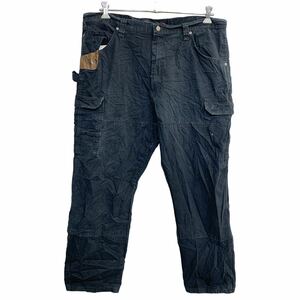 中古 古着 Wrangler カーゴパンツ W40 ラングラー ダブルニー ビッグサイズ ブラック コットン 古着卸 アメリカ仕入 2402-193