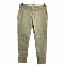 中古 古着 Dickies ワークパンツ W32 ディッキーズ スリムフィット ベージュ 古着卸 アメリカ仕入 2402-610_画像1