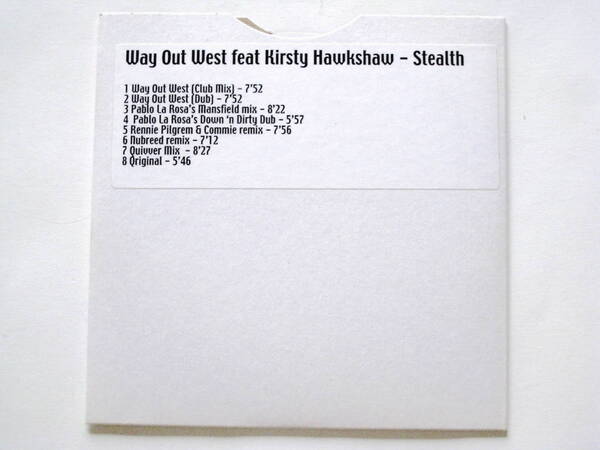 ウェイ・アウト・ウェスト/Stealth (UK盤限定プロモCD-R) ■非売品■ カースティー・ホークショウ Kirsty Hawkshaw/Quivver/Way Out West