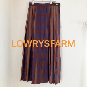 LOWRYSFARM Mサイズ チェック ロングスカート プリーツスカート