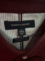 【送料無料】新品■TOMMY HILFIGER トミーヒルフィガー メンズ 半袖 ポロシャツ XL かのこ地 えんじ色　正規品１_画像4