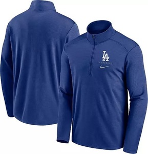 【USサイズ S】NIKE ナイキ メンズ ドジャース Los Angeles Dodgers Dodger Blue Logo Pacer Pullover ハーフジッパー