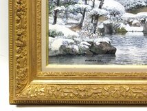 【GINZA絵画館】黒沢信男　油絵２０号「新雪の塔（瑠璃光寺　山口県）」国宝・人気の雪景・日動出品作・大作！　S15Q4W0E4Y4U6I_画像4