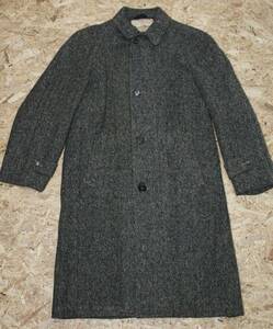 ビンテージ ハリスツイード ウールコート◆42 XL相当◆USA製◆1970’s◆Harris Tweed◆USA購入