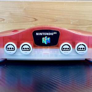  動作品 任天堂 ニンテンドー N64 NINTENDO 64 クリアレッド 本体 コントローラー ACアダプターセット NSU-001の画像8